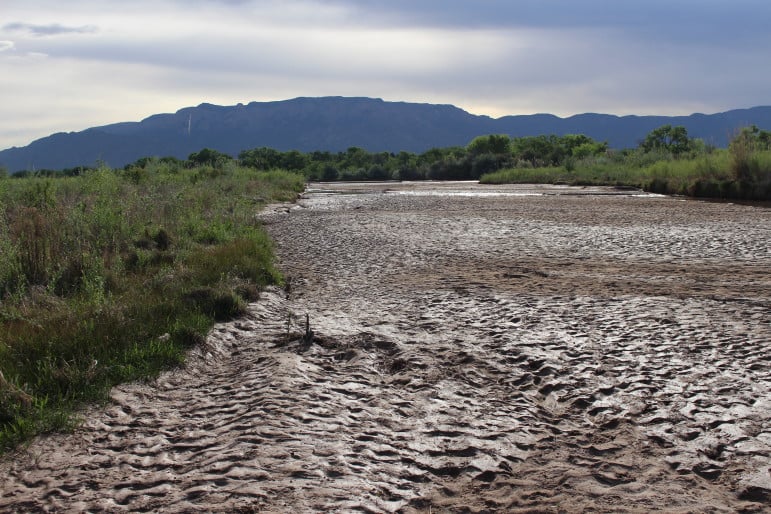 In early May, the Rio Grande was suffering from a lack of snowmelt within its channel. 